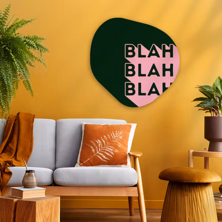Organisch schilderij - Glas - Donkergroen - Tekst - Schaduw - Grafisch — 3