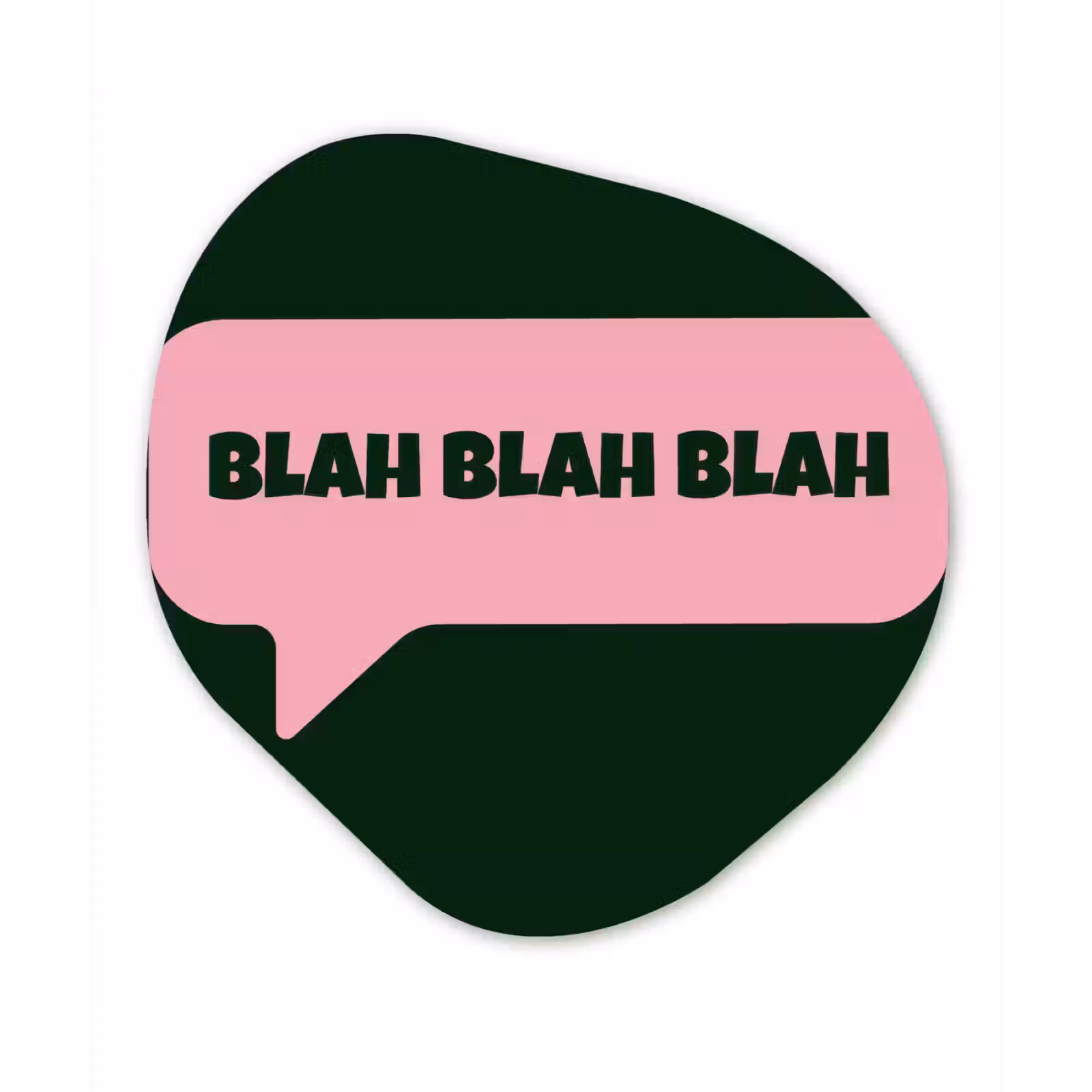 Organische schilderij - Aluminium - Tekstwolk - BLAH BLAH BLAH - Roze — 1