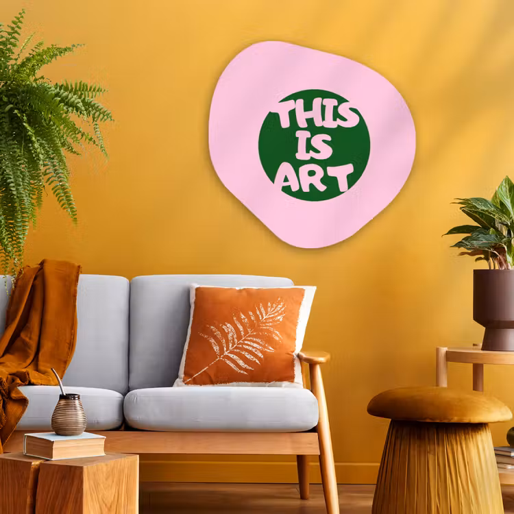 Organisch schilderij - Glas - This is art - Tekst - Cirkel - Groen — 3