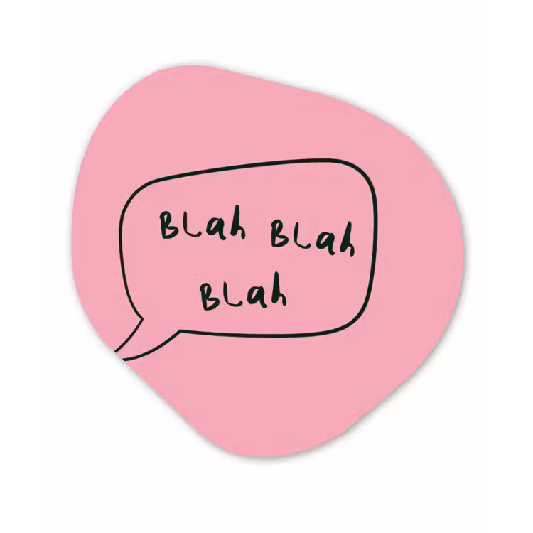 Organische schilderij - Aluminium - Tekstwolkje - BLAH BLAH BLAH - Roze — 1