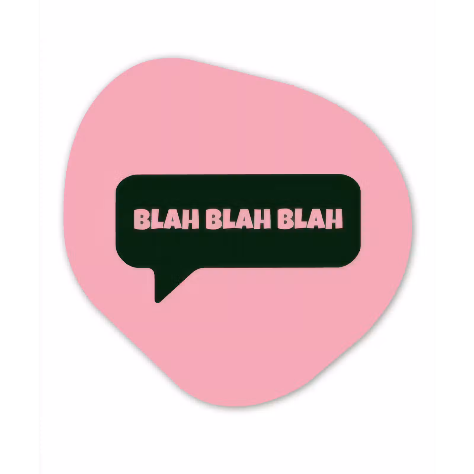 Organisch schilderij - Forex - Roze - Tekstwolk - Groen - BLAH BLAH BLAH — 1