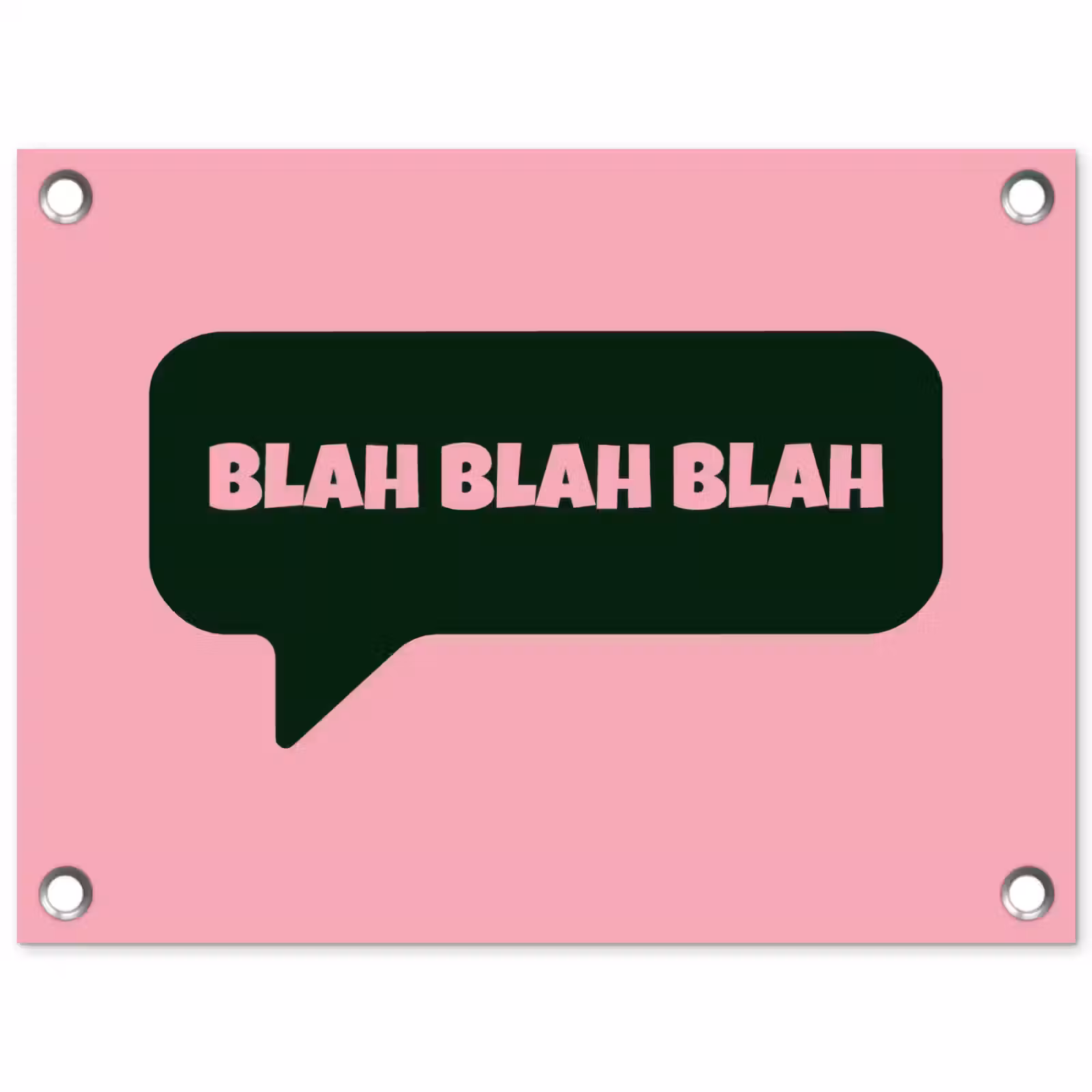 Tuinposter - Roze - Tekstwolk - Groen - BLAH BLAH BLAH — 1
