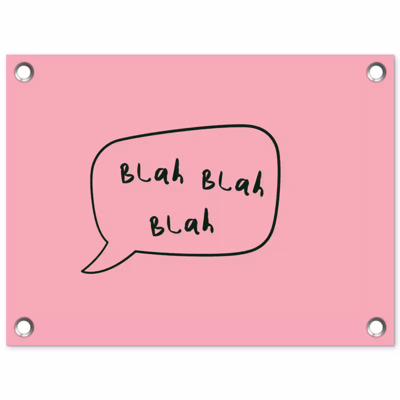 Tuinposter - Tekstwolkje - BLAH BLAH BLAH - Roze — 1