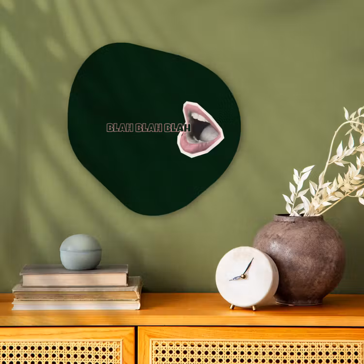 Organisch schilderij - Forex - BLAH BLAH BLAH - Mond - Groen — 2