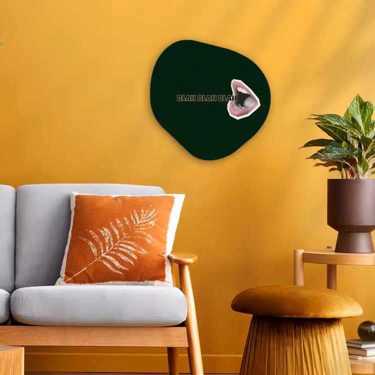 Organisch schilderij - Forex - BLAH BLAH BLAH - Mond - Groen — 3