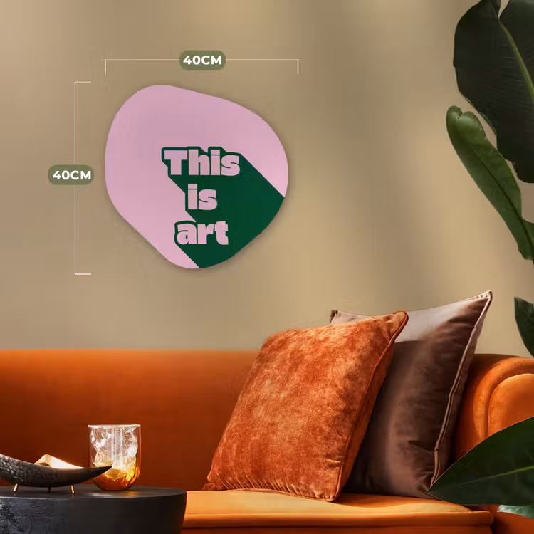 Organisch schilderij - Forex - Groen - Tekst - This is art - Roze — 4