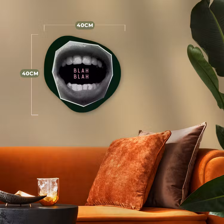 Organisch schilderij - Forex - Mond - Groen - Illustratie - BLAH BLAH — 4