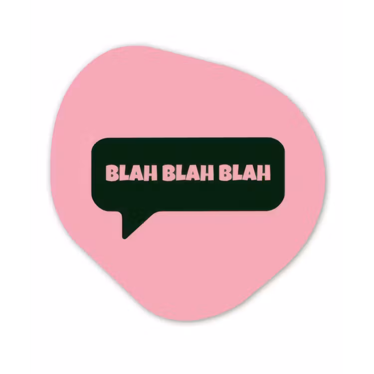 Organisch schilderij - Forex - Roze - Tekstwolk - Groen - BLAH BLAH BLAH — 1