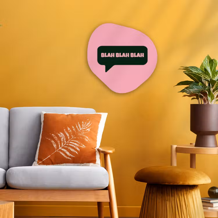 Organisch schilderij - Forex - Roze - Tekstwolk - Groen - BLAH BLAH BLAH — 3