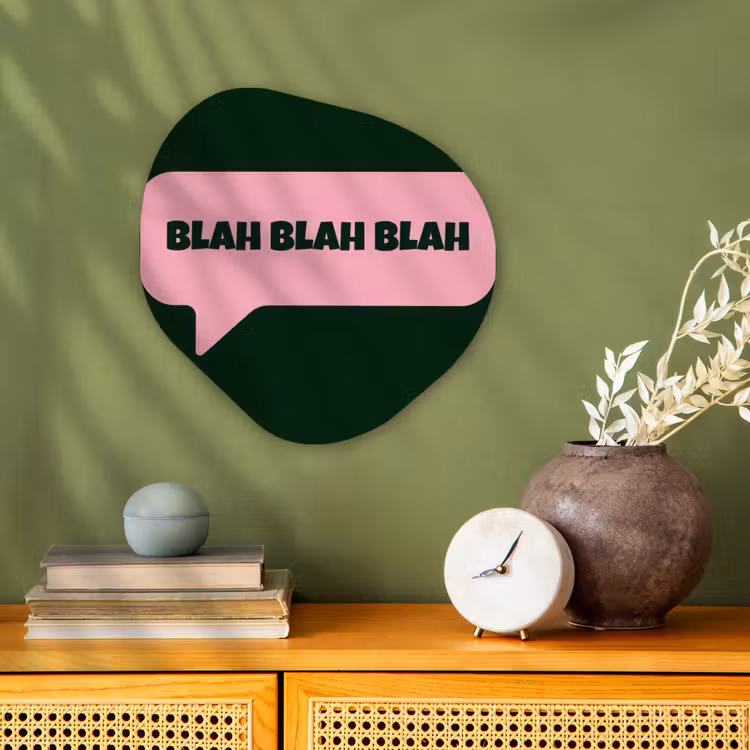 Organisch schilderij - Forex - Tekstwolk - BLAH BLAH BLAH - Roze — 2