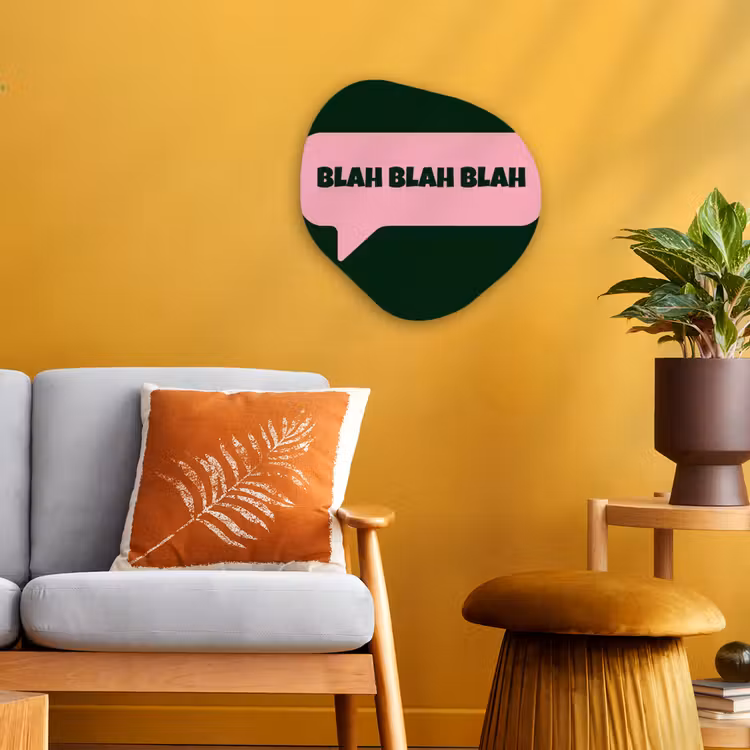 Organisch schilderij - Forex - Tekstwolk - BLAH BLAH BLAH - Roze — 3