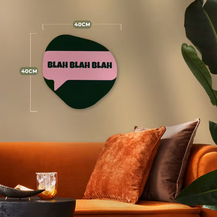 Organisch schilderij - Forex - Tekstwolk - BLAH BLAH BLAH - Roze — 4