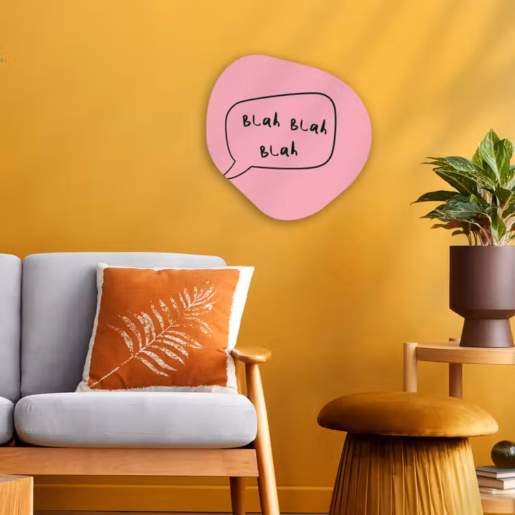Organisch schilderij - Forex - Tekstwolkje - BLAH BLAH BLAH - Roze — 3
