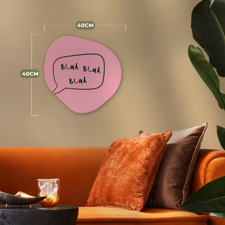 Organisch schilderij - Forex - Tekstwolkje - BLAH BLAH BLAH - Roze — 4