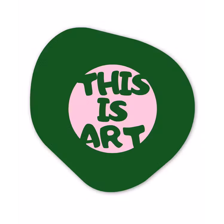 Organische schilderij - Aluminium - Cirkel - Roze - Tekst - Art — 1