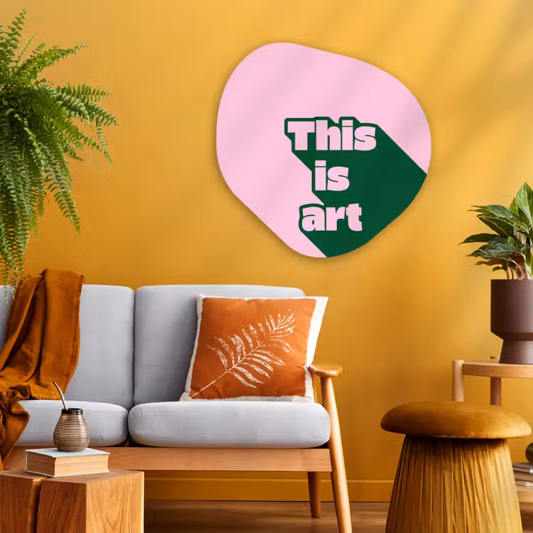 Organische schilderij - Aluminium - Groen - Tekst - This is art - Roze — 3