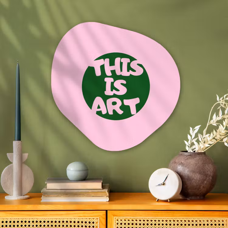 Organische schilderij - Aluminium - This is art - Tekst - Cirkel - Groen — 2