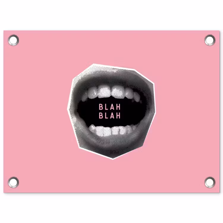 Tuinposter - Mond - BLAH BLAH - Roze — 1