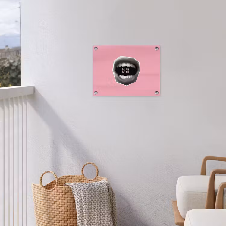 Tuinposter - Mond - BLAH BLAH - Roze — 3