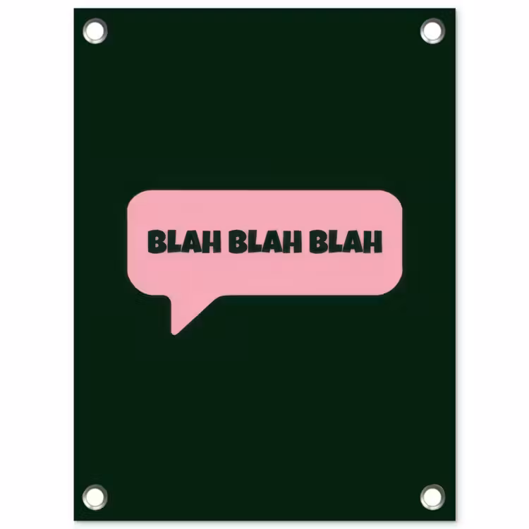 Tuinposter - Tekstwolk - BLAH BLAH BLAH - Roze — 1
