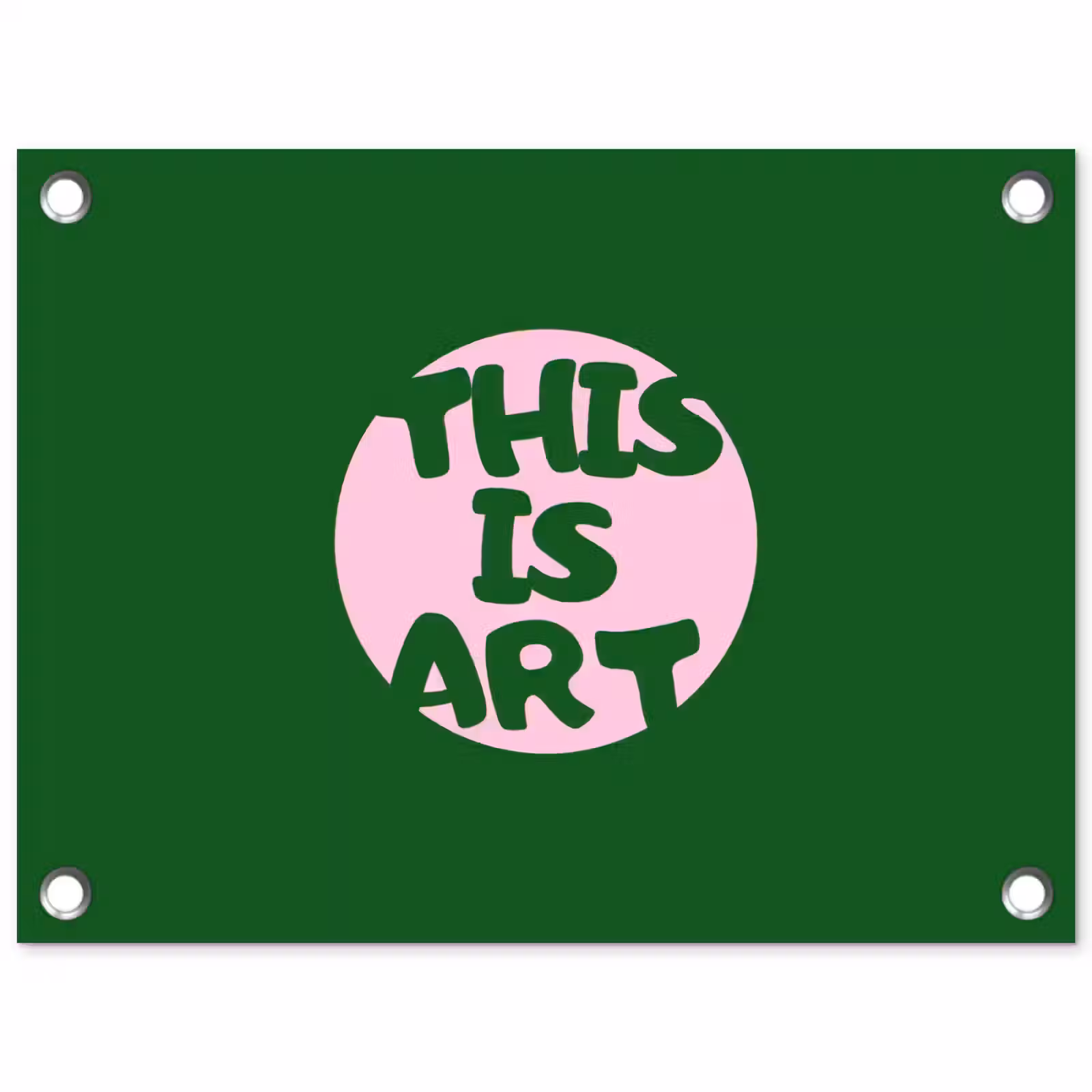 Tuinposter - Cirkel - Roze - Tekst - Art — 1