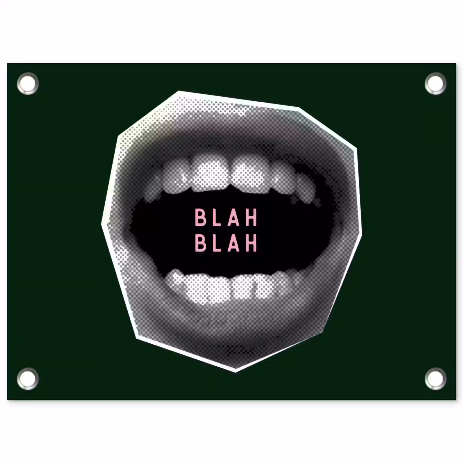 Tuinposter - Mond - Groen - Illustratie - BLAH BLAH — 1