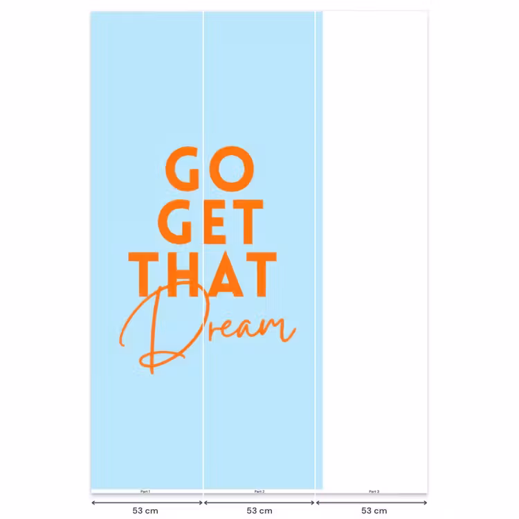 Behang - Blauw - Oranje - Tekst — 6