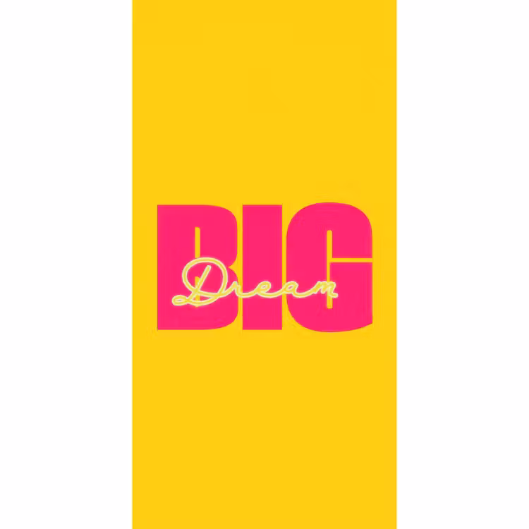 Behang - Dream big - Geel - Roze — 2