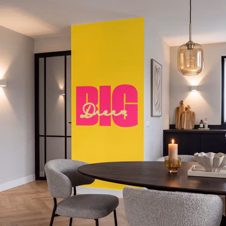 Behang - Dream big - Geel - Roze — 5