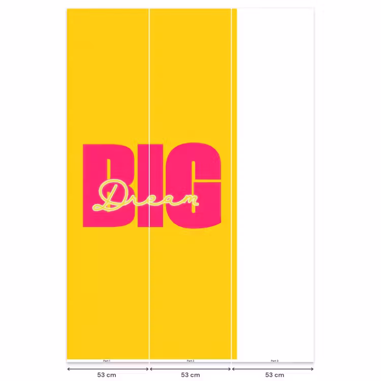 Behang - Dream big - Geel - Roze — 6