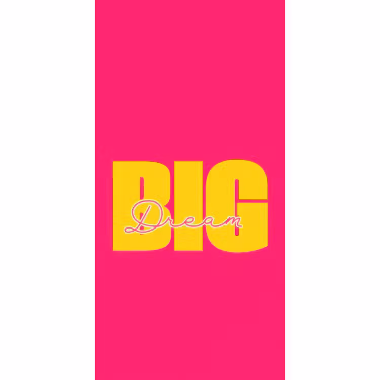 Behang - Dream big - Roze - Geel - Minimalistisch — 2