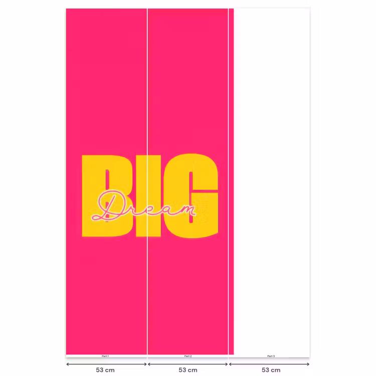 Behang - Dream big - Roze - Geel - Minimalistisch — 6