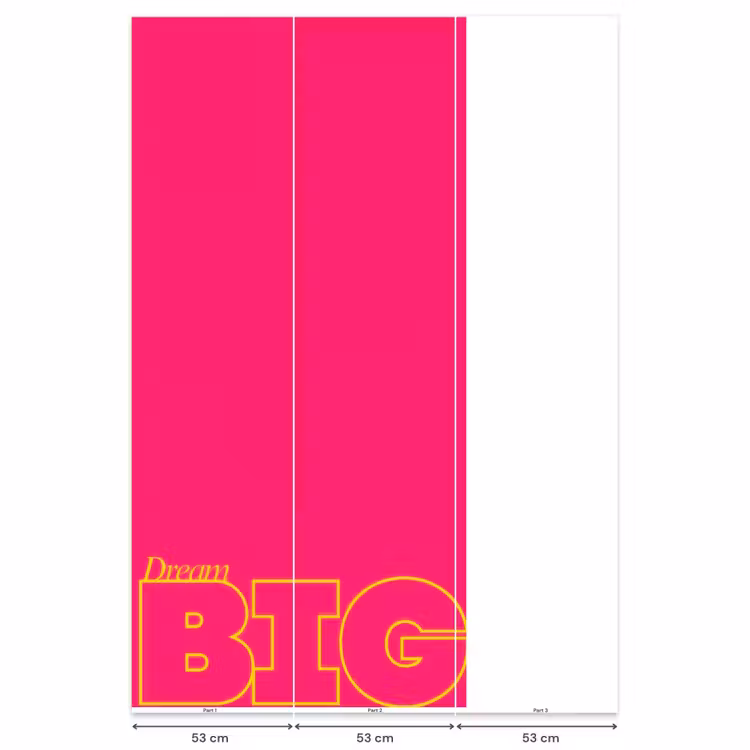 Behang - Minimalistisch - Roze - Dream big - Grafisch — 6