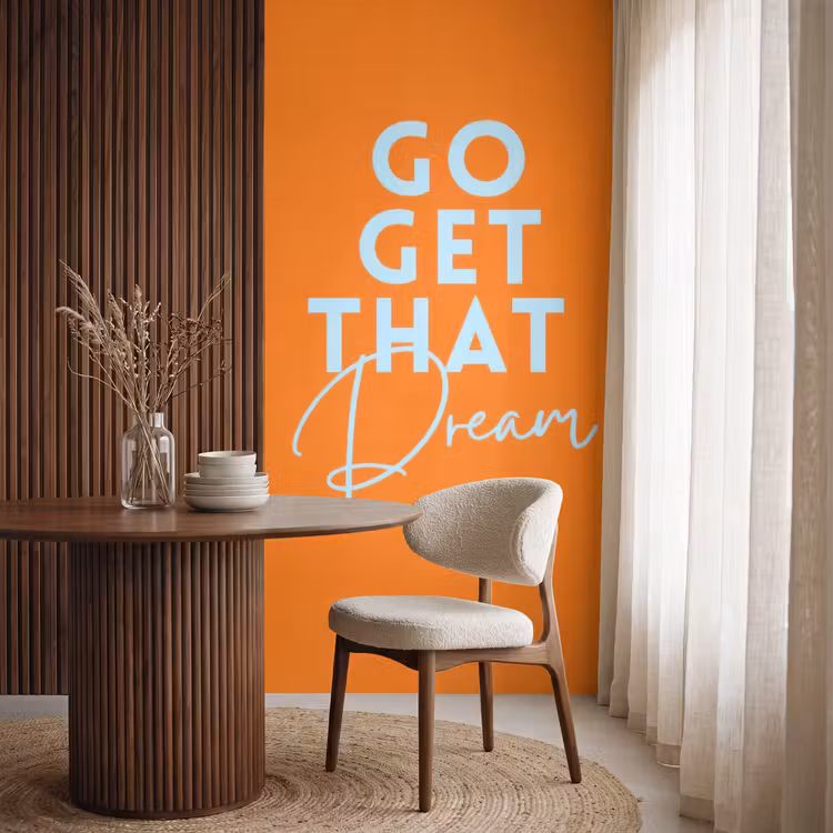Behang - Oranje - Blauw - Go get that dream — 4