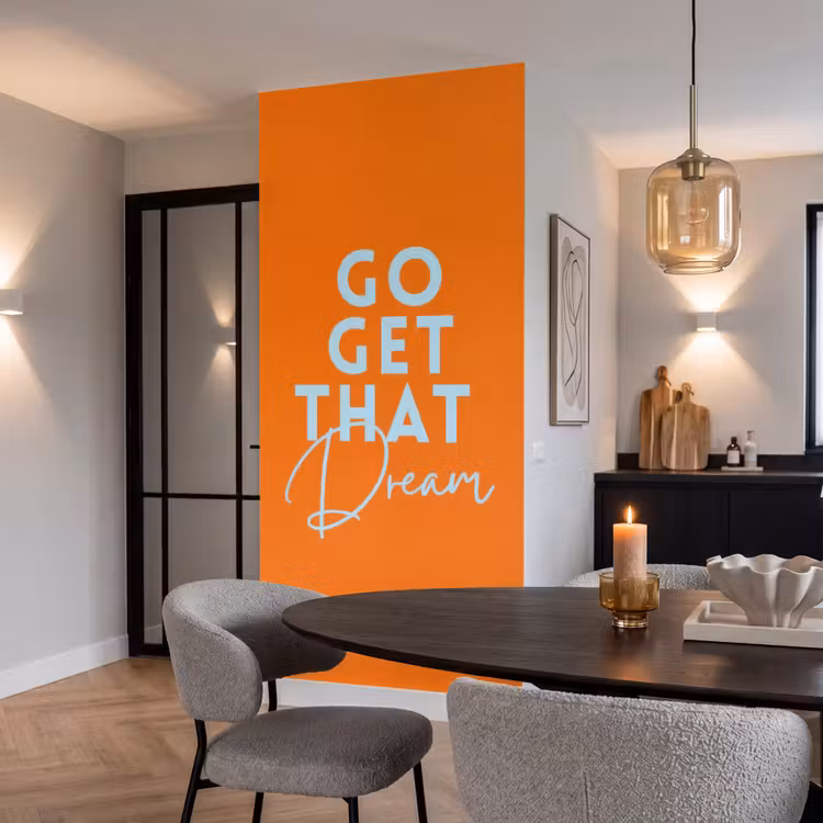 Behang - Oranje - Blauw - Go get that dream — 5
