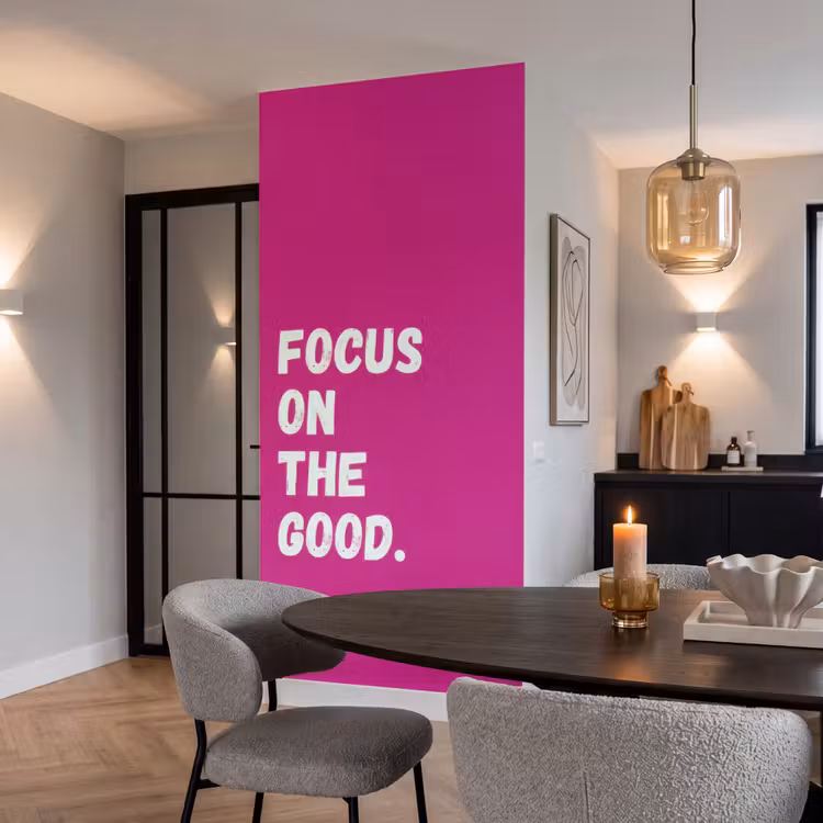 Behang - Focus on the good - Roze - Simple — 5