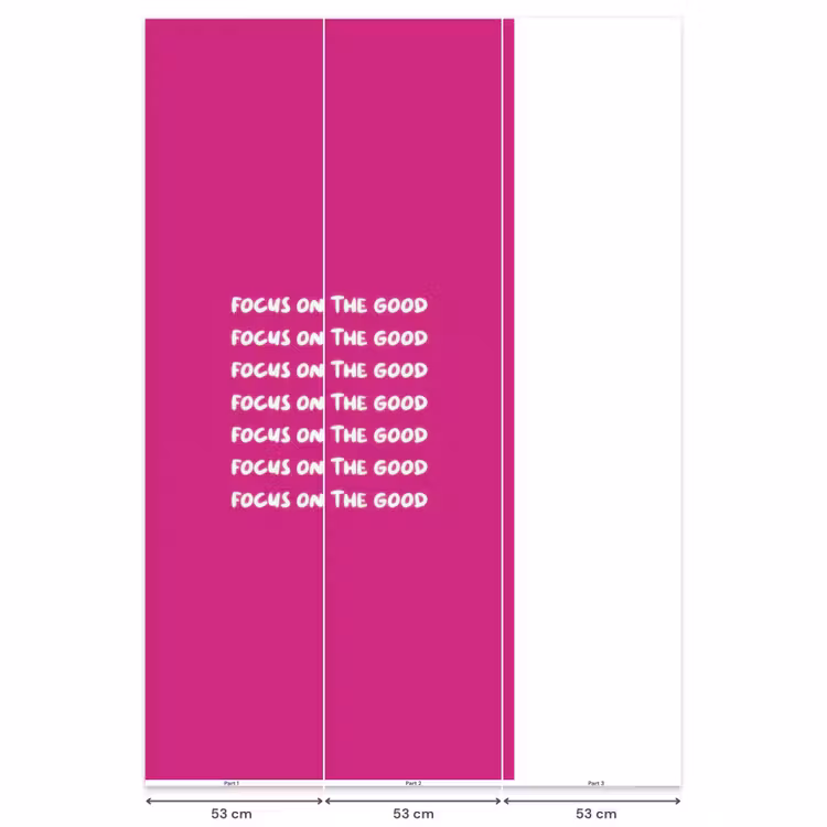 Behang - Focus on the good - Roze - wit — 6