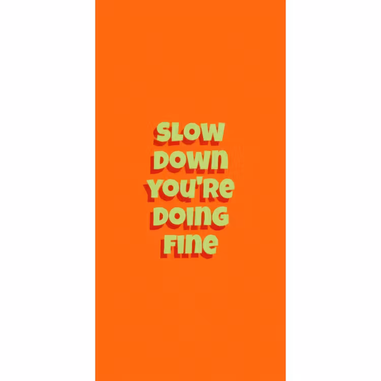 Behang - Slow down you're doing fine - Oranje - Simple — 2