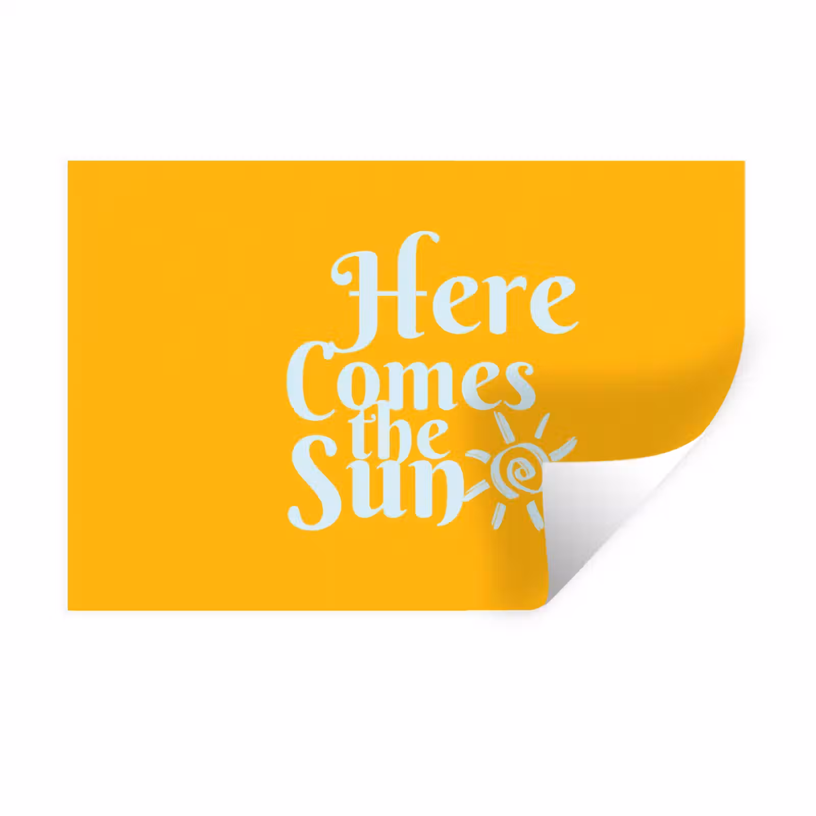Muursticker - Geel - Blauw - Here comes the sun — 1