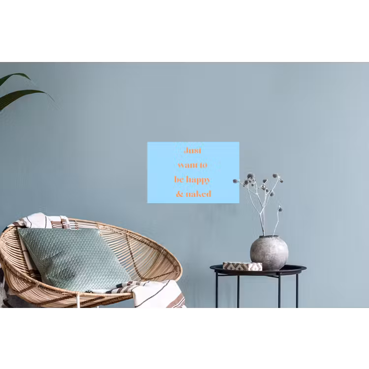 Muursticker - Blauw - Oranje - Just want to be happy & naked — 4
