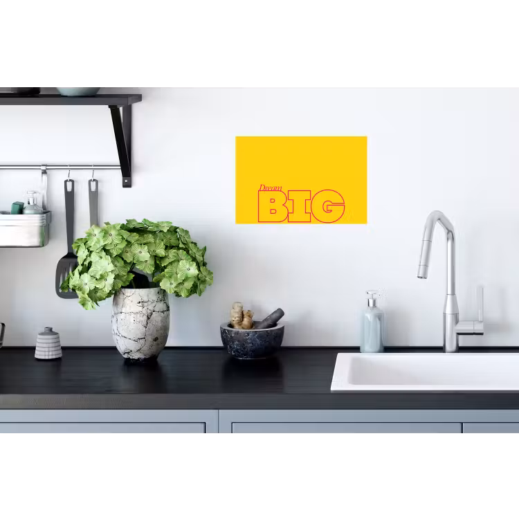 Muursticker - Dream big - Geel - Grafisch — 2