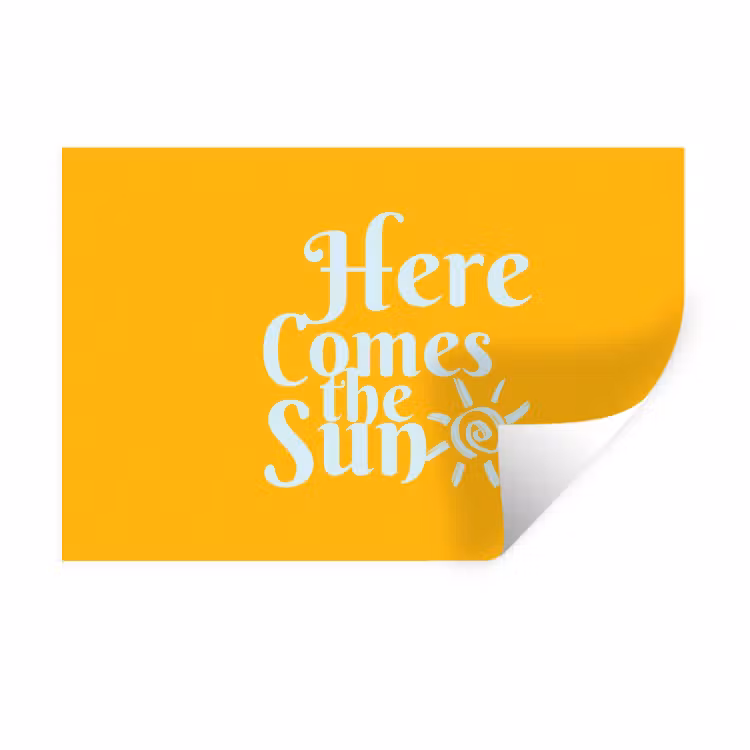 Muursticker - Geel - Blauw - Here comes the sun — 1