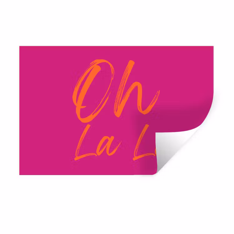 Muursticker - Oh la la - Oranje - Roze — 1