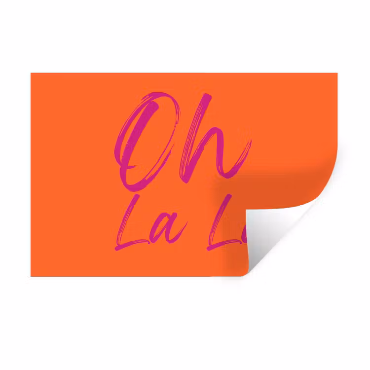 Muursticker - Oh la la - Oranje - Roze - Grafisch — 1