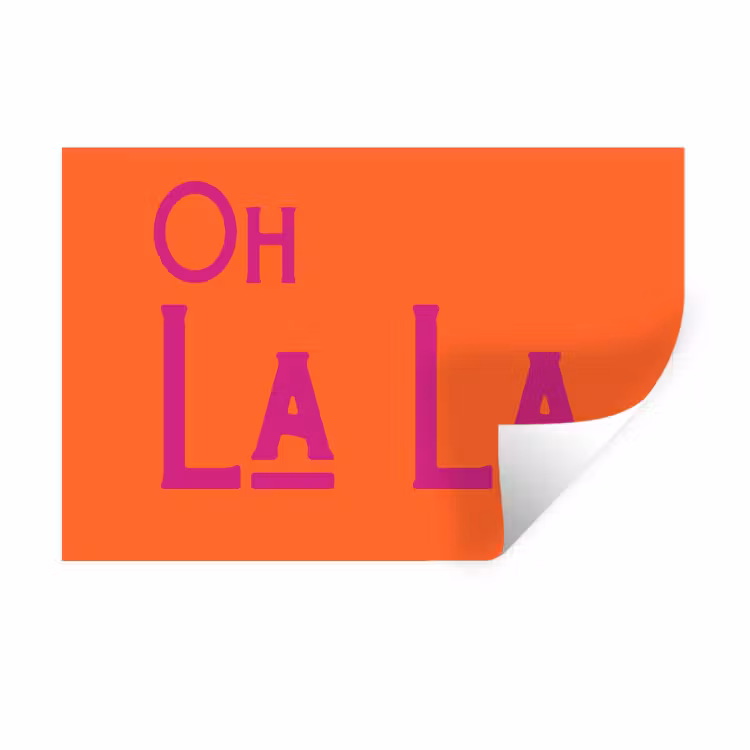 Muursticker - Oh la la - Oranje - Roze - Scheeflettertype — 1