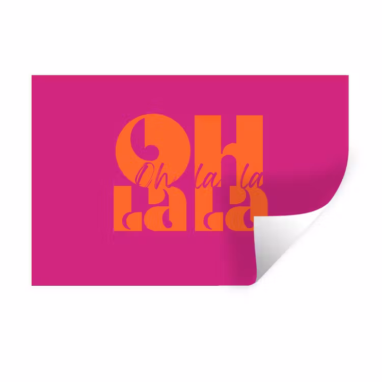 Muursticker - Oh la la - Roze - Oranje - Gestapelde letters — 1