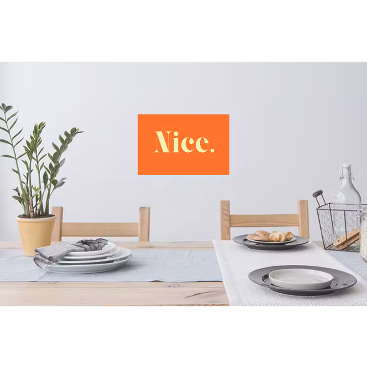 Muursticker - Oranje - Gebroken wit - Nice — 3