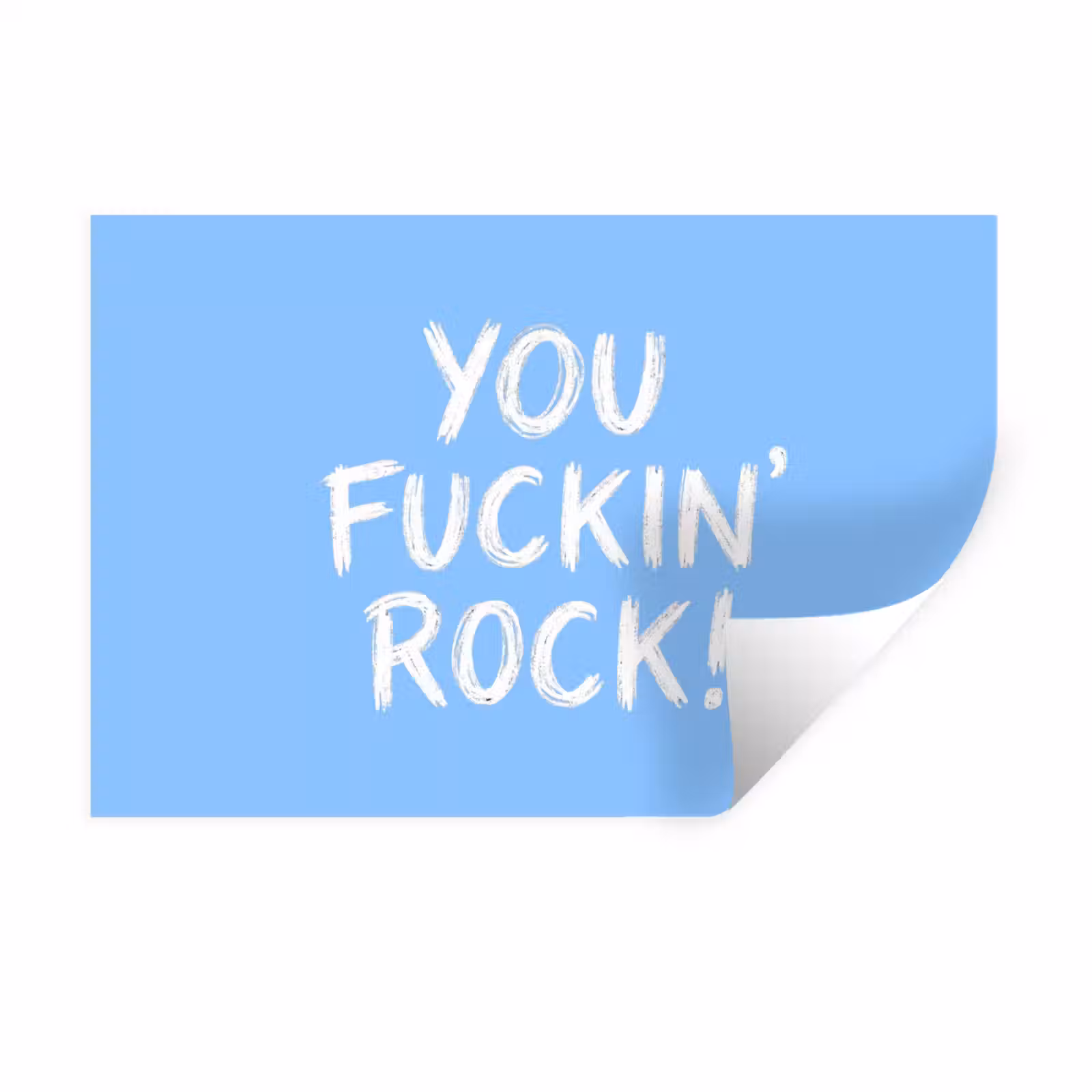Muursticker - Blauw - Wit - You fuckin rock — 1