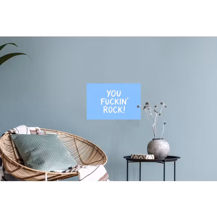 Muursticker - Blauw - Wit - You fuckin rock — 4