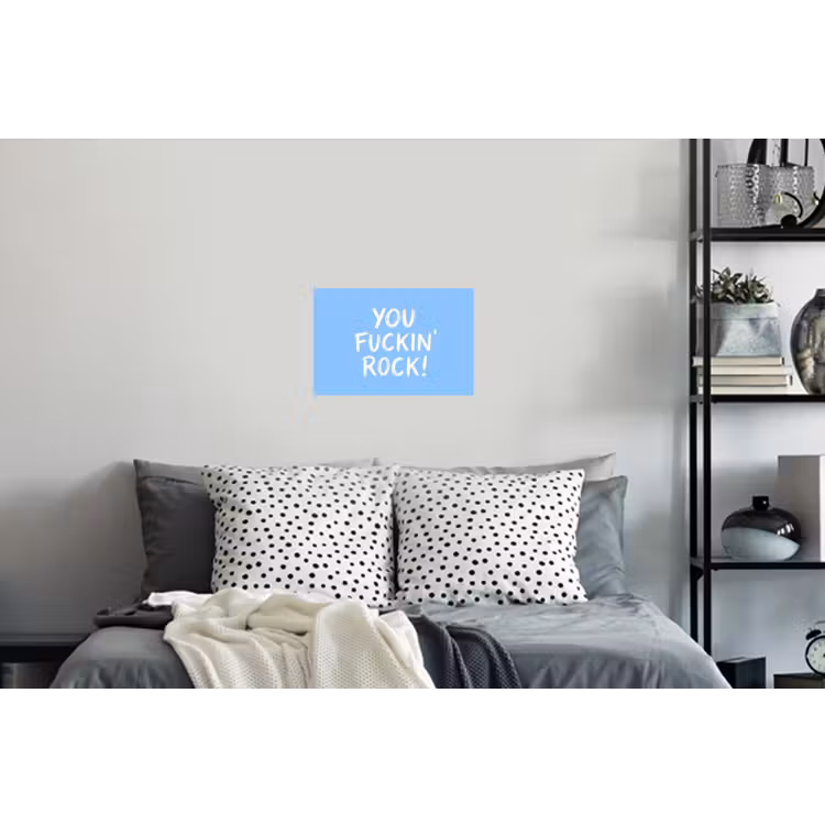 Muursticker - Blauw - Wit - You fuckin rock — 5